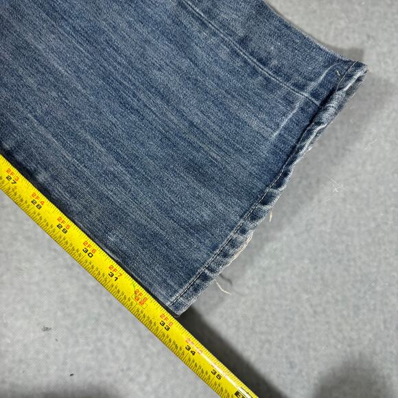 Seven7 Bootcut Distressed Denim Medium Wash Jeans - Size: 28 - Picture 4 of 9